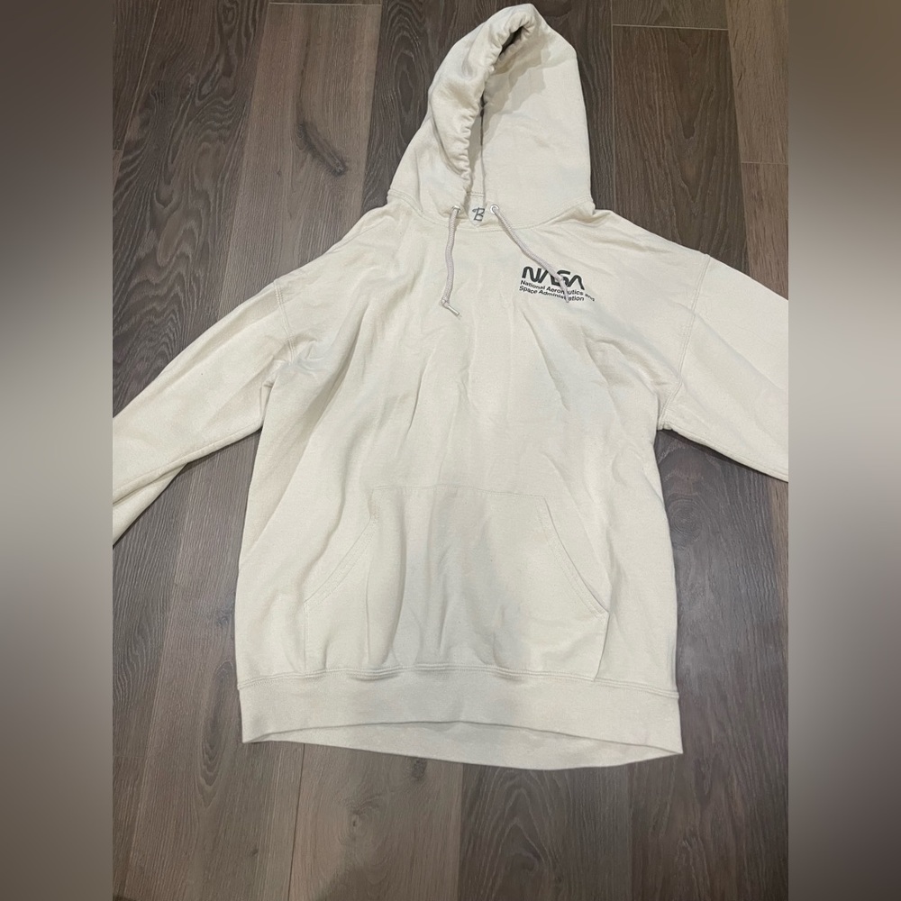 NASA CREAM MENS LARGE HOODIE